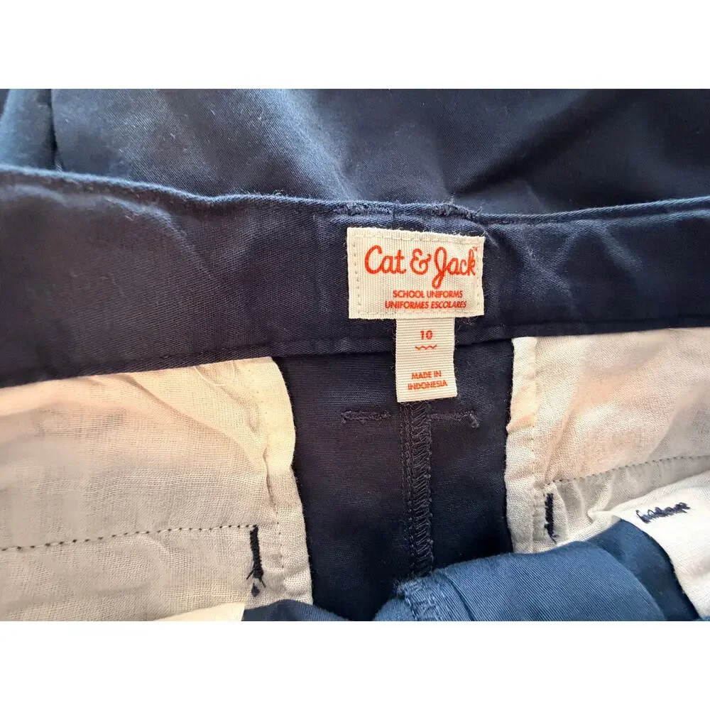 Cat & Jack Boys School Uniform Shorts Lot of 3 Navy Blue Size 10 NWT
